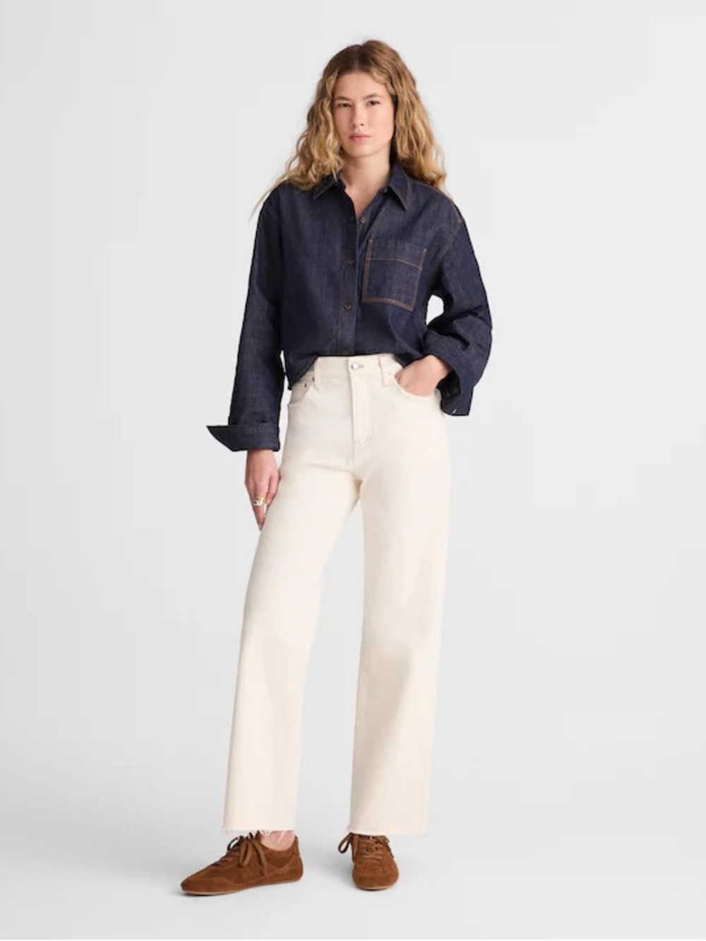 Madewell the perfect vintage wide leg crop jean in white